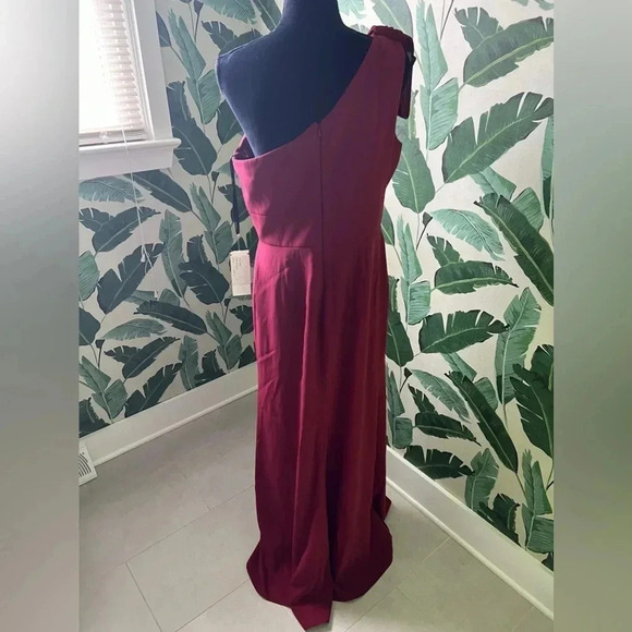 After Six Women’s Burgundy Oxblood One Shoulder Formal Gown Prom 14 NWT - Picture 5 of 9